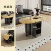 Mesa de Café Plegable Móvil para Apartamentos Pequeños, No Requiere Instalación, Gabinete Lateral de Madera Maciza con Taburete, Mesa Lateral Simple para Sofá para Sala de Estar