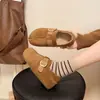 Zapatos de mujer sin cordones, con suela gruesa y forro de felpa, con plantillas ocultas para aumentar la altura, nuevo estilo invierno 2026, zapatos retro gruesos versátiles
