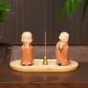 Quemador de Incienso Zen Monje Hui Neng Decoración para el Hogar, Portainciensos para Sala de Té y Mesa de Té, Quemador de Incienso de Sándalo y Madera de Agar, Quemador de Incienso Repelente de Mosquitos