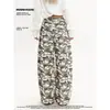 Comercio Transfronterizo 2026 High Street Camuflaje Estilo Americano Unisex Adelgazantes Nicho Diseño de Primavera Holgado Cordón Pantalones de Pierna Ancha