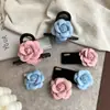 Pasador de Camelia Azul Lazo Francés Nuevo Verano 2025 Pinza Lateral Pasador de Flor Dulce Adorno para el Cabello para Mujeres