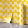 Adesivos de parede autoadesivos IXPE transfronteiriços, azul claro com padrão de fio dourado, rolo de renovação de papel de parede brilhante, atacado