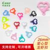 26mm plástico cor amor fecho lagosta acrílico formato coração fecho lagosta chaveiro retrô acessórios para joias diy