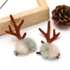Pinzas para el pelo de asta de reno navideñas transfronterizas, accesorios para el pelo, pasadores decorativos de asta de reno simulada con temática de bosque navideño