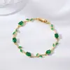 Moxi Transfronterizo Pulsera de Moda con Forma de Hoja de Zircón y Enredadera de Diamantes Completos Pulsera de Moda Geométrico Simple Personalizado