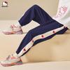 [Hello Kitty] Pantalones de Chándal Otoñales para Niñas con Corazón Lateral Nuevo Estilo 2025 Para Niñas de 3 a 12 Años Venta al por Mayor