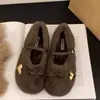 Calzado de Exterior 202 Mocasines Estilo Nuevo Otoño e Invierno Zapatos Mary Jane Cálidos de Suela Suave Peludos para Mujer con Forro Adicional de Algodón Afelpado