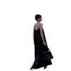 Vestido de tirantes plisado estilo perezoso para mujer, fino, adelgazante, para llevar por dentro o por fuera, elegante, color liso, versátil, vestido largo