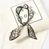 Bufanda de seda para mujer primavera y otoño estilo coreano Corea del Sur bufanda con cinturón de cinta puntiaguda de longitud media banda para el pelo de verano bufanda de moda
