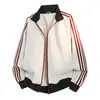 Sudadera cárdigan de manga larga con cuello alto y bloques de color a rayas estilo americano, una sudadera deportiva de estilo coreano de moda para primavera/otoño para parejas
