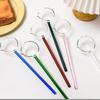 Cuchara de mango largo de vidrio de colores de aspecto elegante para el hogar, cuchara mezcladora de sopa de vidrio de borosilicato, cuchara de sopa de mango largo para cocinar fideos en la cocina