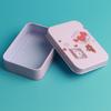 Caja de hierro cuadrada simple de estilo coreano con diseño nuevo, linda caja de dulces, caja de pinzas para el cabello de hierro, almacenamiento y acabado.