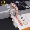 Zuanfa Hip Hop 2025 Nuevo Pulsera para Chicos Cruz 16mm Plata S925 Moissanita Diamante Completo Europa y América