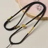 Cuerda Colgante Trenzada Hecha a Mano Seiko Jade Oro Cuerda Colgante Collar Paso a Paso Ascenso Ámbar Cuerda Colgante Lisa