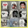 Marca Americana da Moda Tops de Verão para Casal Estampado com Strass Emoção Mista Camiseta de Manga Curta Ins