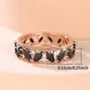 Anillo Redondo Marquise Negro de Lujo Accesible Retro Círculo Completo Nicho Alta Moda Exquisito Diseño Versátil Anillo