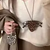 Otoño e Invierno Estampado de Leopardo Piel Multifuncional Clip para Gafas de Sol Cadena para Gafas Almacenamiento Collar Cordón para Mujer Cadena para Suéter Accesorio