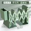 Soporte retráctil para libros Estantería grande con portalápices Estudiantes de secundaria Estante de almacenamiento de libros para escritorio Soporte para libros con panel plegable fijo
