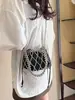 Bolso Hueco de Perlas Estilo Francés para Mujer Estilo de Alta Gama Bolso de Noche para Mujer Bolso de Perlas Tejido a Mano de Gran Capacidad Bolso de Hombro