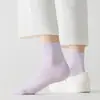 Calcetines Finos para Mujer, Calcetines de Algodón, Calcetines de Malla Transpirable de Color Sólido de Algodón hasta la Mitad de la Pantorrilla, Calcetines de Primavera y Otoño para Mujer, Calcetines Largos, Casuales, Absorbentes de Sudor, Antideslizantes