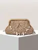 Bolso de Paja Personalizado para Mujer Combinado con una Cadena de Bolso de Caracola de Moda de Nicho para Vacaciones en la Playa de Verano