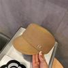 Personalidade britânica Moda Palha Equestre Chapéu M-Label All-Match Cap Mostrando Rosto Primavera Verão Protetor Solar Chapéu