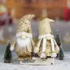 Decoraciones Navideñas Transfronterizas Muñecos Tejidos Sin Rostro Adornos Navideños de Mesa Suministros de Decoración para Ambiente Festivo