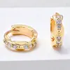 Pendientes de aro de nueva tendencia de moda imitación de circón oro arena aros para orejas pendientes al por mayor taladro de punto torsión sensación de alta gama