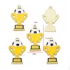 Chaveiro Pingente de Liga Metálica DIY com Gotejamento de Óleo Copa do Mundo Esportiva Futebol Pingente de Emblema Comemorativo W538
