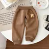 Pantalones con Abertura Inferior para Bebés Niños, Primavera, Otoño e Invierno, Forro Fino de Felpa, Ropa Exterior, Pantalones con Abertura Inferior para Bebés, Pantalones Deportivos para Niños, Felpa Integrada, Niñas