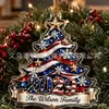 Enfeites de Natal Acrílicos Personalizados com Tema Patriótico 2026 Decorações de Natal em Família