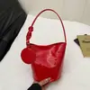 Bolso de Cubo de Color Sólido Versátil de Moda para Debajo del Brazo, Bolso de Hombro Retro Simple Nuevo, Bolso Brillante de Gran Capacidad para Mujeres