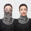 Bufanda de Seda Dorada Colgante para Orejas para Mujer, Versátil para Primavera y Verano, Cubrecuellos con Protección Solar, Protector Multifuncional para Cuello, Velo Facial, Bufanda Pequeña de Seda Versátil para Ponerse
