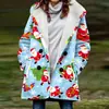 [Processamento Personalizado] Novo Casaco de Inverno Feminino com Pelúcia Estilo Europeu e Americano Casaco com Capuz 3D de Natal Atacado
