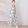 Novo Vestido de Algodão e Seda para Mulheres 2026, Moda de Verão de Alto Padrão, Corte Solto, Sem Mangas, Longo, em Algodão Artificial