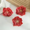 Camelia de Borde Quemado de 6 cm Fondo de Boda Pared de Flores de Seda Peonía Fotografía Tocado Sombrero Accesorios Hechos a Mano DIY Materiales