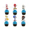 Tarjeta de Tarta de Erizo Sonic de Dibujos Animados Transfronteriza Inserto de Palillo Decoración para Fiesta de Cumpleaños Infantil