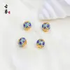 Cuentas Sueltas de Esmalte Cloisonné Estilo Chino, Accesorios para Joyería con Cuentas Azul Quemado, Accesorios de Cuentas Espaciadoras para Pulseras DIY