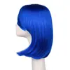 MSN estilo coreano aparador de rosto cabelo curto Cosplay Europeu e Americano peruca azul royal cabeça BoBo celebridade da internet show ao vivo