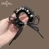 Elástico de Cabelo Elegante com Laço de Renda Estilo Francês para Mulheres, Modelo 2026, Tiara de Cabelo com Strass e Pérolas de Alto Temperamento
