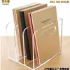 Suporte de livro de acrílico quádruplo para estudante, caixa de armazenamento de livros de mesa, organizador de arquivos de escritório, estante de livros personalização