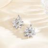 Pendientes de flor de hielo de plata de ley s925 para mujer, súper brillantes, con temperamento moderno, adelgazantes, con incrustaciones de diamantes, pendientes de copo de nieve, otoño e invierno, celebridad de Internet, combinan con todo