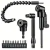 Atornillador Eléctrico de Esquina Negro 105 en Forma de L de 90 Grados Barra de Conexión Flexible de 360 Grados Dado para Atornillador