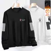 Sudadera para hombre 2025 otoño estilo americano holgada manga larga cuello redondo forrada de polar ropa deportiva pullover moderna chaqueta pesada versátil