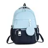 Mochila Escolar Color Block para Estudiantes de Secundaria y Preparatoria, Mochila Trendy de Gran Capacidad para Hombres, Mochila Casual de Tela Oxford, Moda Urbana