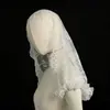 Véu de Renda Francês Retrô para Noiva Novo Estilo Adorno de Cabeça de Renda Acessórios de Casamento Véu Facial Curto Vazado de Camada Única