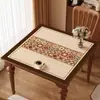 Mantel individual cuadrado vintage para mesa de comedor, impermeable y a prueba de aceite, mantel cuadrado lavable, resistente al calor, mantel protector para la mesa