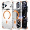 Aplicable a Apple 18ProMax Funda Magnética para Teléfono con Patrón de Olas iPhone17 Transparente con Airbag a Prueba de Caídas 16 Cubierta Protectora