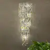 Luminária de Parede Exclusiva Transfronteiriça de Cristal de Luxo Leve para Quarto, Cabeceira, Parede de Fundo para Ambiente, Luminária de Parede Estilo Francês para Sala de Estar com Acabamento de Alto Padrão