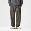 Ropa de Hombre Beijie Verano 2026 Nuevos Pantalones Casuales de Tres Colores con Cordón Pantalones Rectos Sueltos de Algodón y Lino para Hombre Estilo Retro